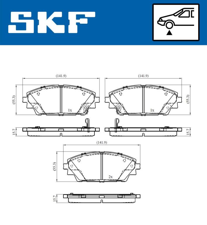 Jogo de 4 pastilhas de travão SKF ref. VKBP 80341 A